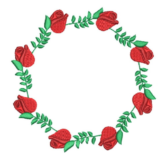 Matriz Bordado Moldura de Rosa 02