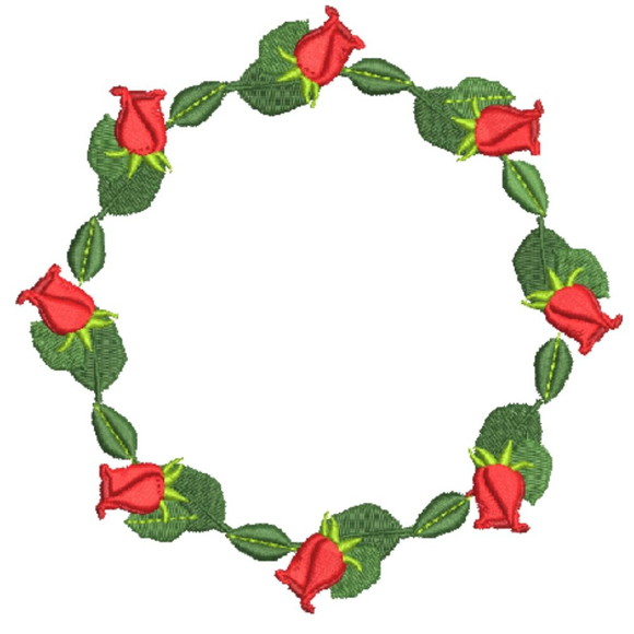 Matriz Bordado Moldura de Rosas 01