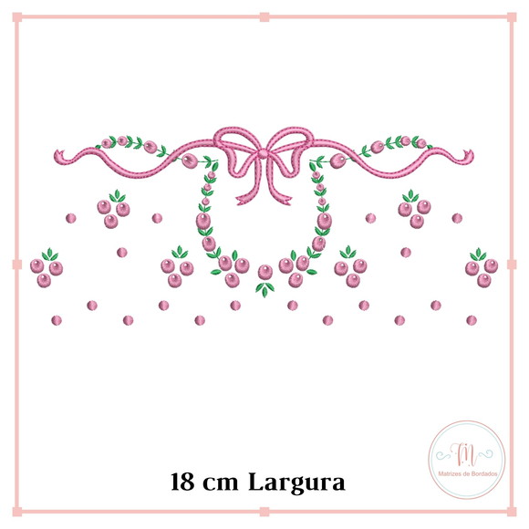 Matriz Bordado Ramagem Florais e Laço