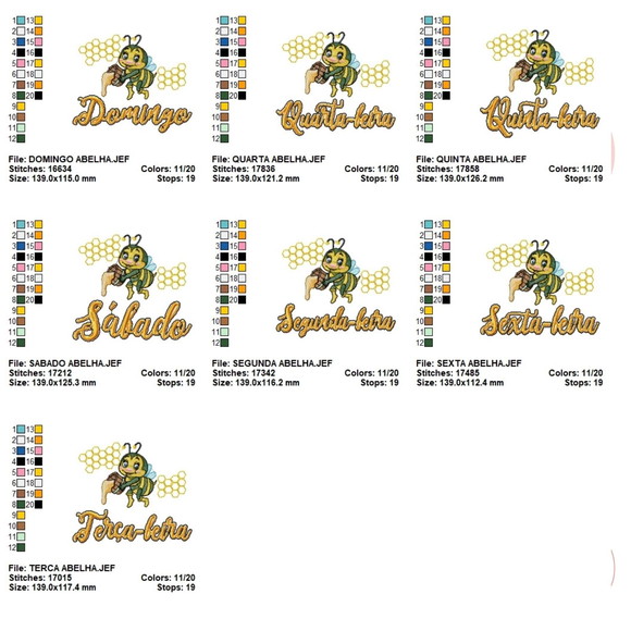 Matriz Bordado Semana Abelha - Imagem 4