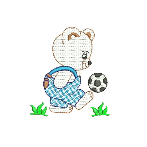 Matriz Bordado Ursinho Jogando Bola - Imagem 2