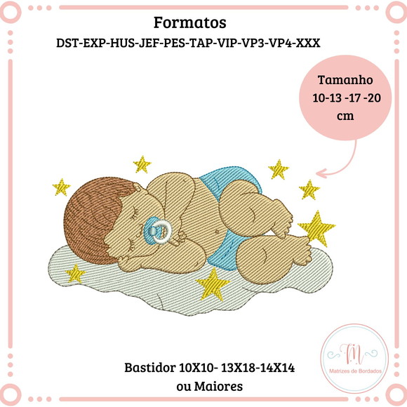 Matriz de Bordado Bebê Menino Dormindo