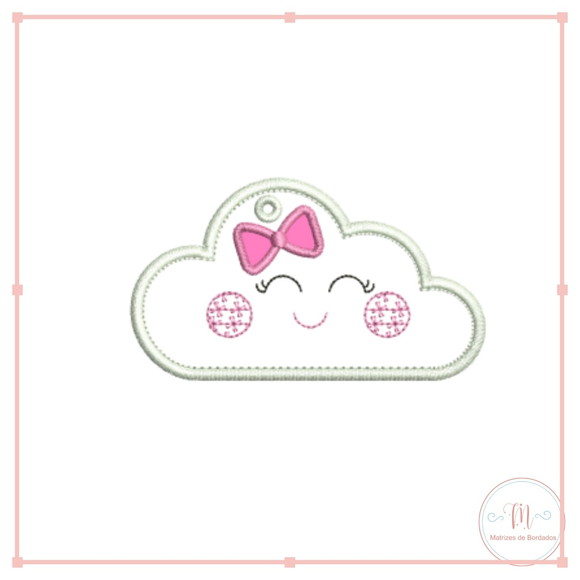 Matriz de Bordado Coleção Moldura Nuvem Laço (Aplique) - Imagem 3