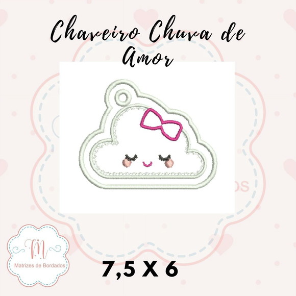 Matriz de Bordado - Chaveiro Chuva de Amor