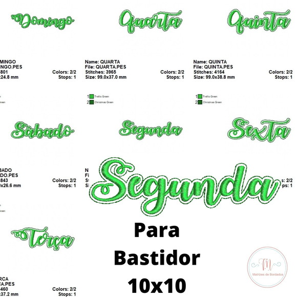 Matriz de Bordado - Frutas e Semanas com Pontos Decorados - Imagem 4