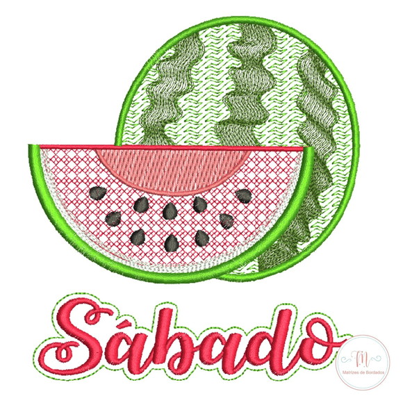 Matriz de Bordado - Semaninha Frutas com Pontos Decorados - Imagem 3