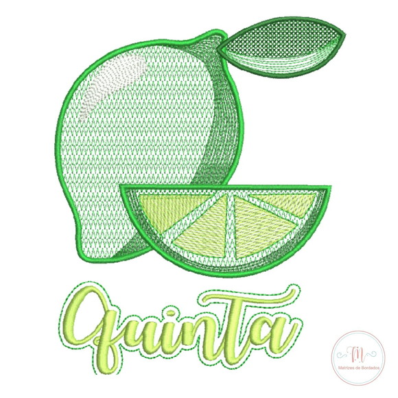 Matriz de Bordado - Semaninha Frutas com Pontos Decorados - Imagem 2