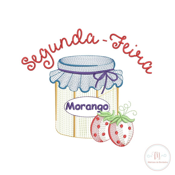 Matriz de Bordado - Semaninha Potes de Doces de Frutas - Imagem 2