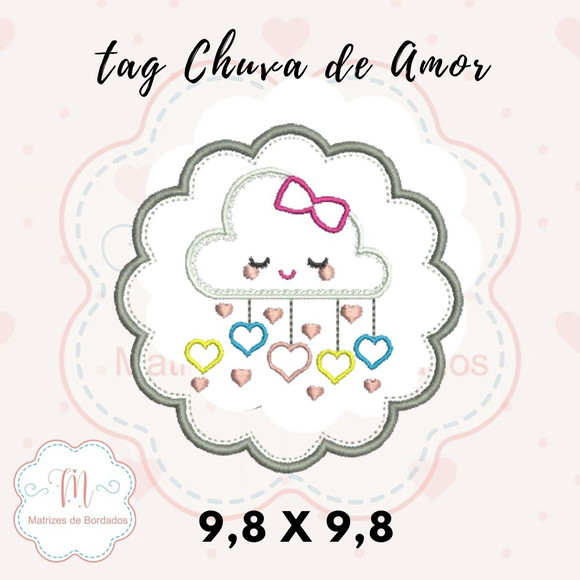 Matriz de Bordado - Tag Chuva de Amor
