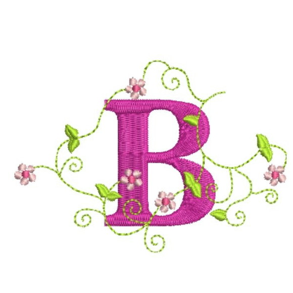 Matriz de Bordado Alfabeto Floral - Imagem 3
