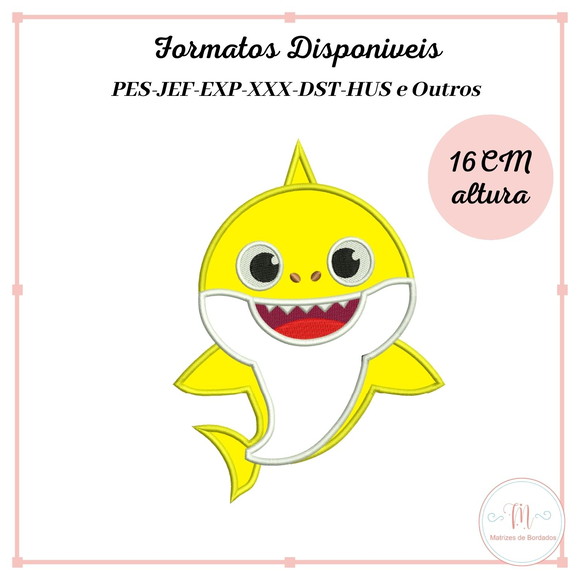 Matriz de Bordado Baby Shark Aplique