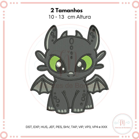 Matriz de Bordado Banguela Cute (como Treinar Seu Dragão)