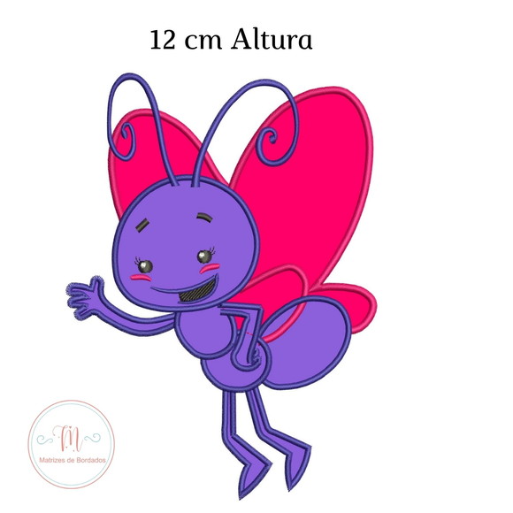 Matriz de Bordado Borboletinha da Galinha Pintadinha Aplique