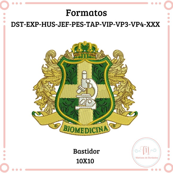 Matriz de Bordado Brasão Biomedicina