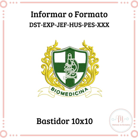 Matriz de Bordado Brasão Biomedicina