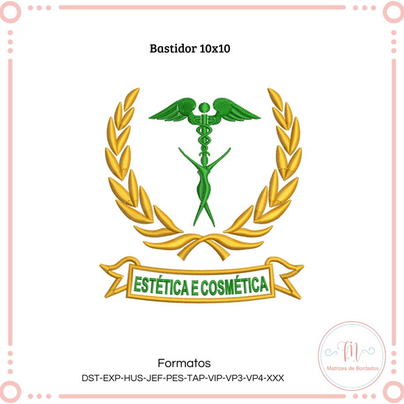 Matriz de Bordado Brasão Estética e Cosmética