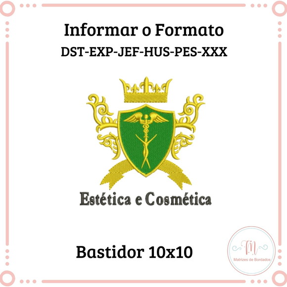 Matriz de Bordado Brasão Estética e Cosmética