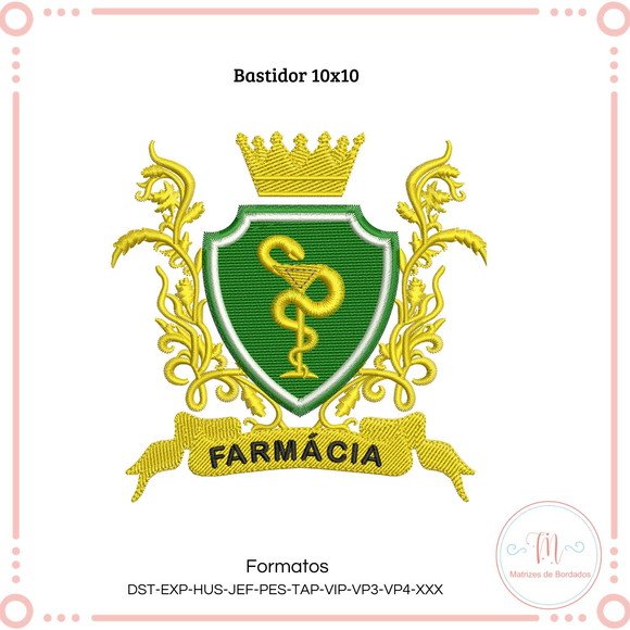 Matriz de Bordado Brasão Farmácia