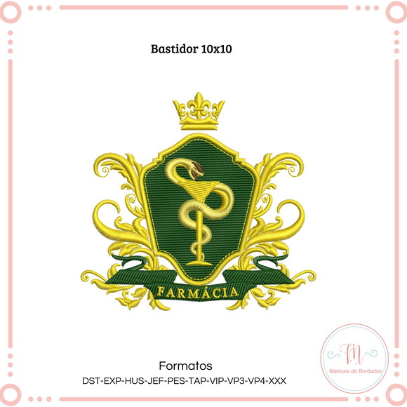 Matriz de Bordado Brasão Farmácia