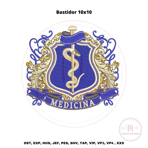 Matriz de Bordado Brasão Medicina
