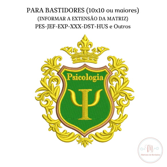 Matriz de Bordado Brasão Psicologia