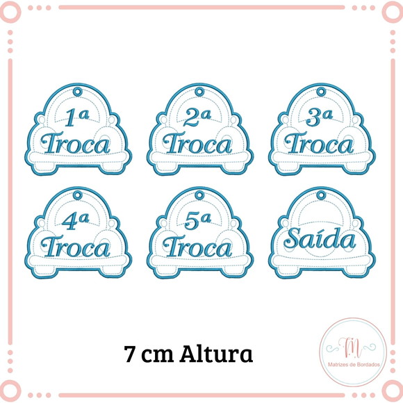 Matriz de Bordado Chaveiro Troca - Carro