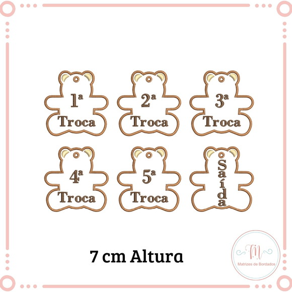 Matriz de Bordado Chaveiro Troca - Urso