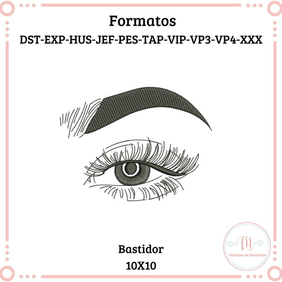 Matriz de Bordado Designer de Cílios Sobrancelhas