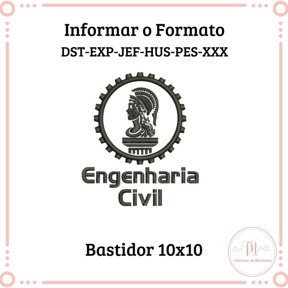 Matriz de Bordado Engenharia Civil