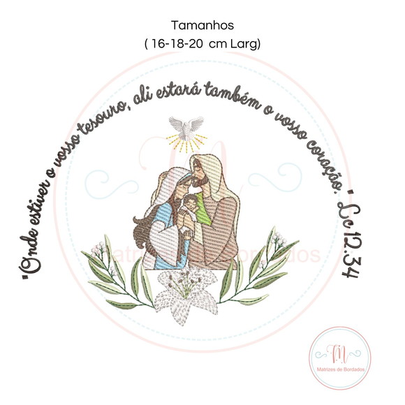 Matriz de Bordado Familia Sagrada