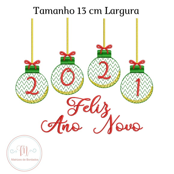 Matriz de Bordado Feliz Ano Novo 2021