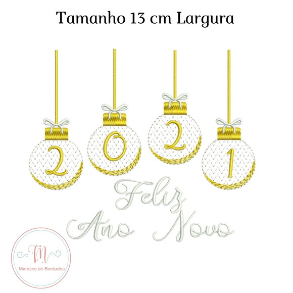 Matriz de Bordado Feliz Ano Novo 2021