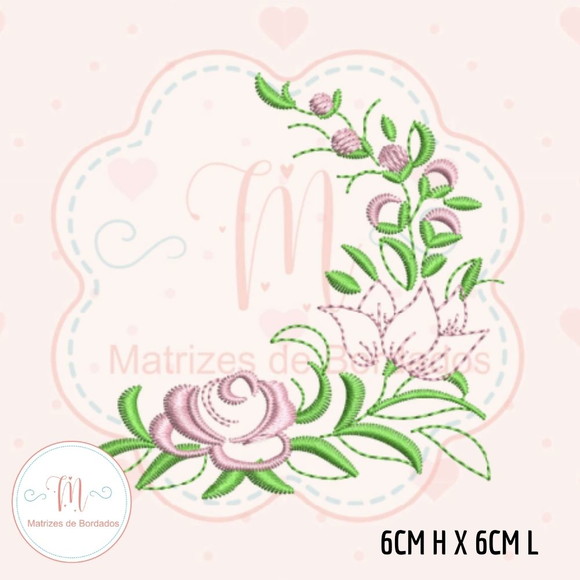 Matriz de Bordado Floral - Kit com 5 Florais - Imagem 4