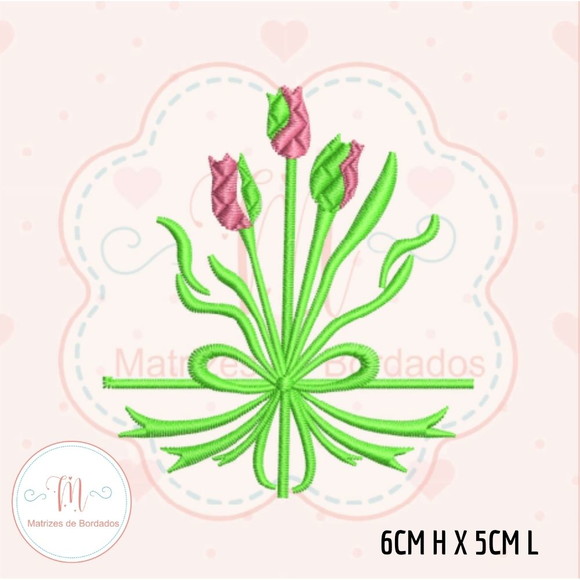 Matriz de Bordado Floral - Kit com 5 Florais - Imagem 5