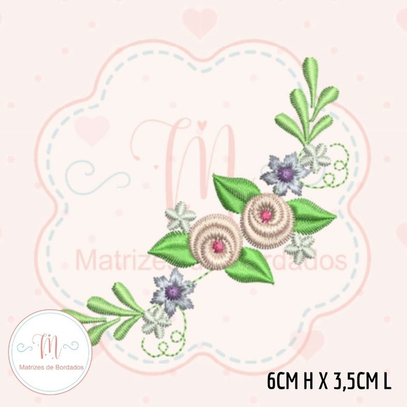 Matriz de Bordado Floral - Kit com 5 Florais