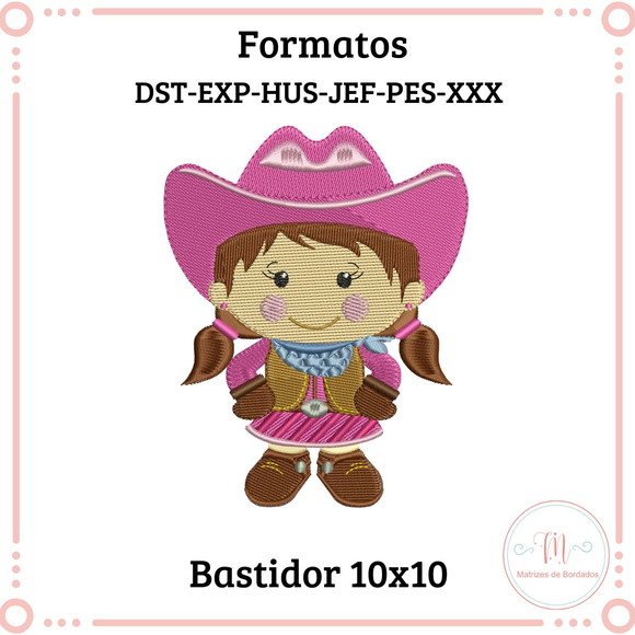 Matriz de Bordado Menina Fazendeira