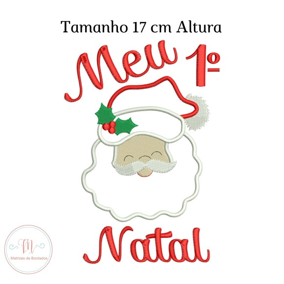 Matriz de Bordado Meu 1º Natal Papai Noel Aplique
