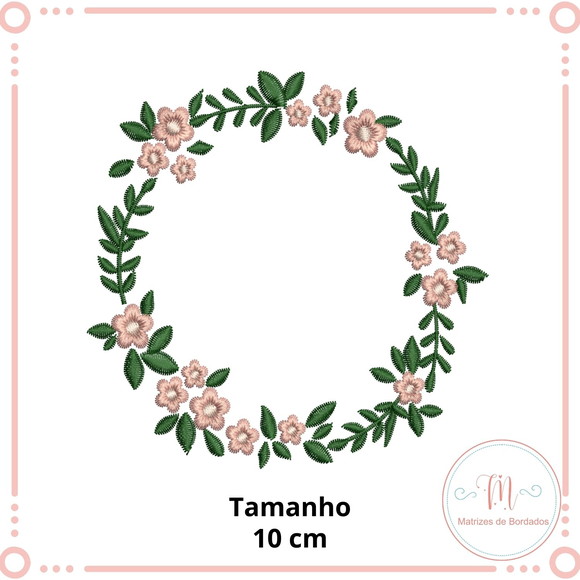 Matriz de Bordado Moldura Florais