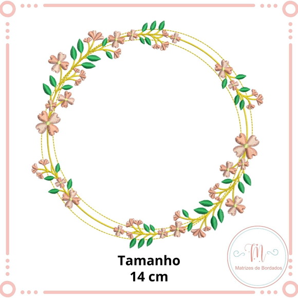 Matriz de Bordado Moldura Florais