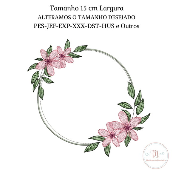 Matriz de Bordado Moldura Floral