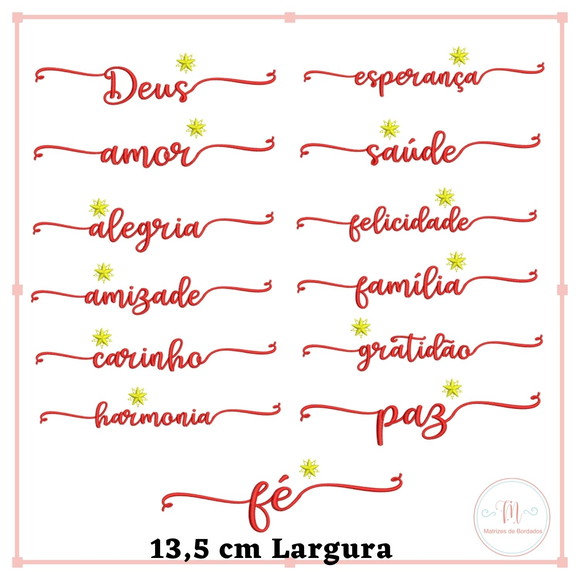 Matriz de Bordado Nomes Motivacionais Estrela