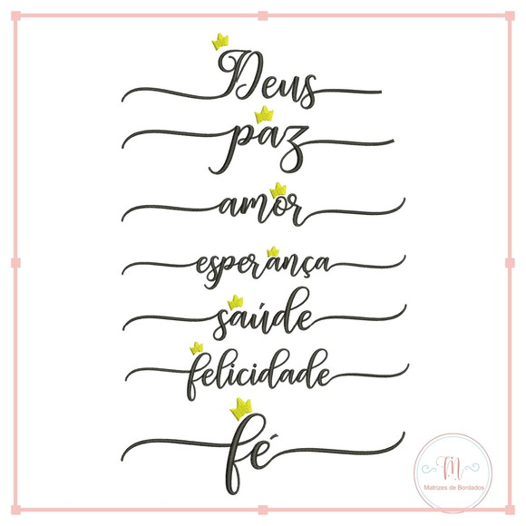 Matriz de Bordado Semaninha - Nomes + Coroas