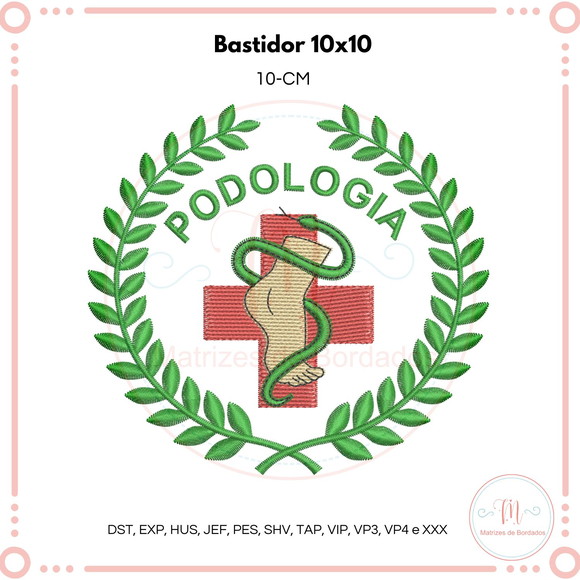 Matriz de Bordado Simbolo Podologia