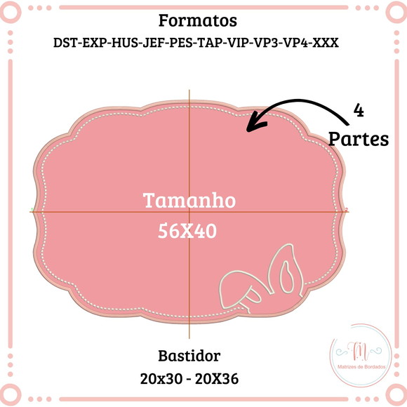 Matriz de Bordado Sousplat Coelho