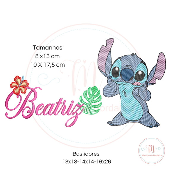 Matriz de Bordado Stitch + Nome (personalizado) - Imagem 2