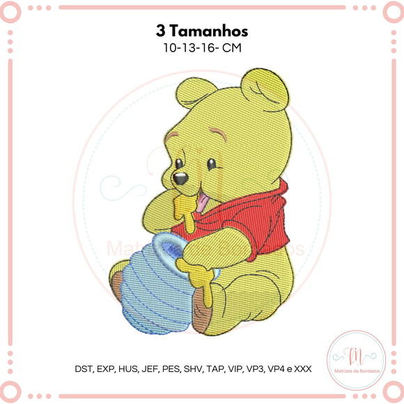 Matriz de Bordado Ursinho Pooh Baby