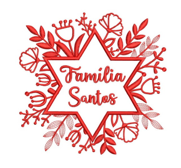 Matriz Guirlanda Estrela Natalina com Nome da Familia - Imagem 2