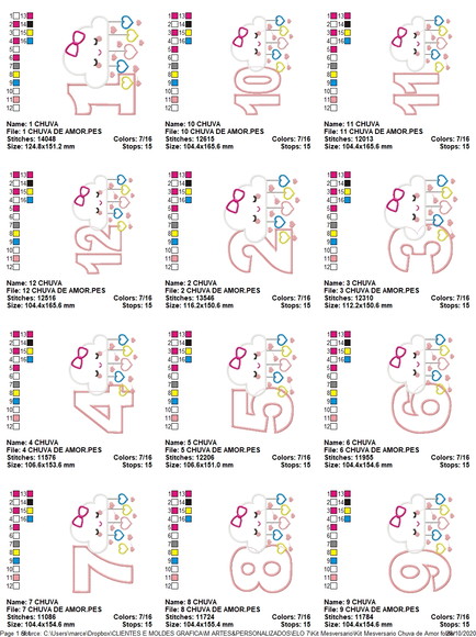 Matrizes de Bordado - Mesversário da Chuva de Amor - Imagem 2