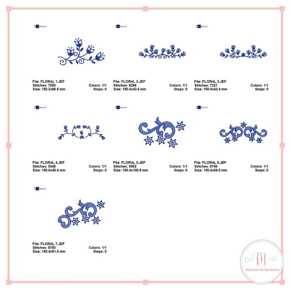 Matrizes de Bordado 7 Arranjos Florais - Imagem 2