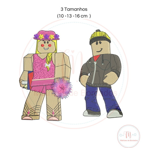 Matrizes de Bordados Roblox Menina e Menino (separados)